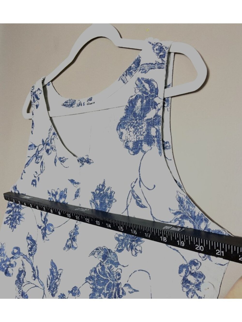 Vtg Garron Heavy Linen Dress Tank Jumper Column Floral Coastal Grandma Garden L - Picture 6 of 13